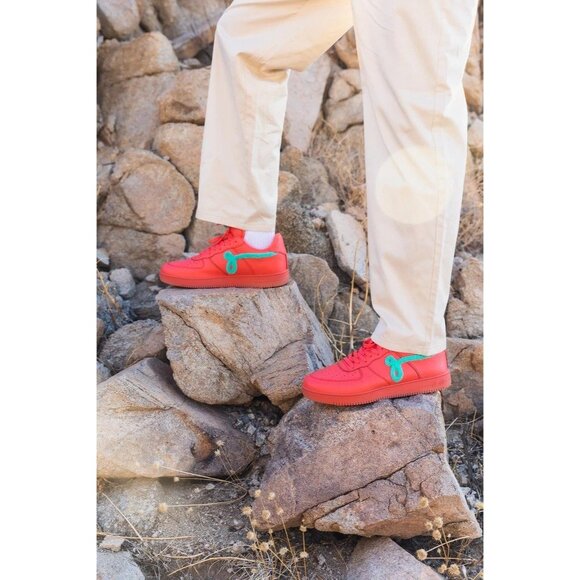 John Geiger GF-01 Sneakers in Peach Teal - Picture 3 of 9